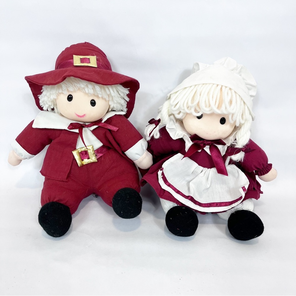 Holiday Muffins Pilgrim Boy & Girl Joelson Industries 1995 Thanksgiving VTG